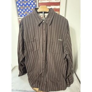 Kirra Brown Striped Long Sleeve Button Up Shirt for Men‎ Size 2XL